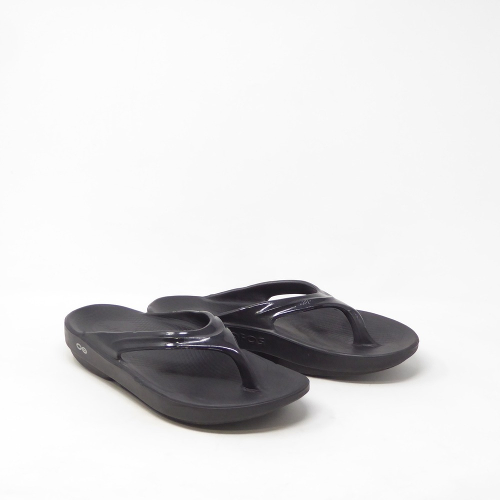 OOFOS Women OOlala Recovery Sandals Luxe Comfort Black Size 8